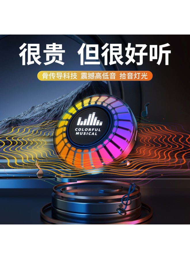 نيوترل مكبر صوت بلوتوث بتقنية التوصيل العظمي - ميكروفون لالتقاط الإيقاع - إضاءة جذابة - واي فاي - ميني ووفر لاسلكي - ستيريو صغير الحجم - Image 1