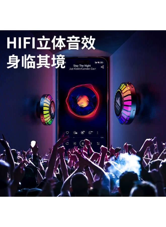 نيوترل مكبر صوت بلوتوث بتقنية التوصيل العظمي - ميكروفون لالتقاط الإيقاع - إضاءة جذابة - واي فاي - ميني ووفر لاسلكي - ستيريو صغير الحجم - Image 3