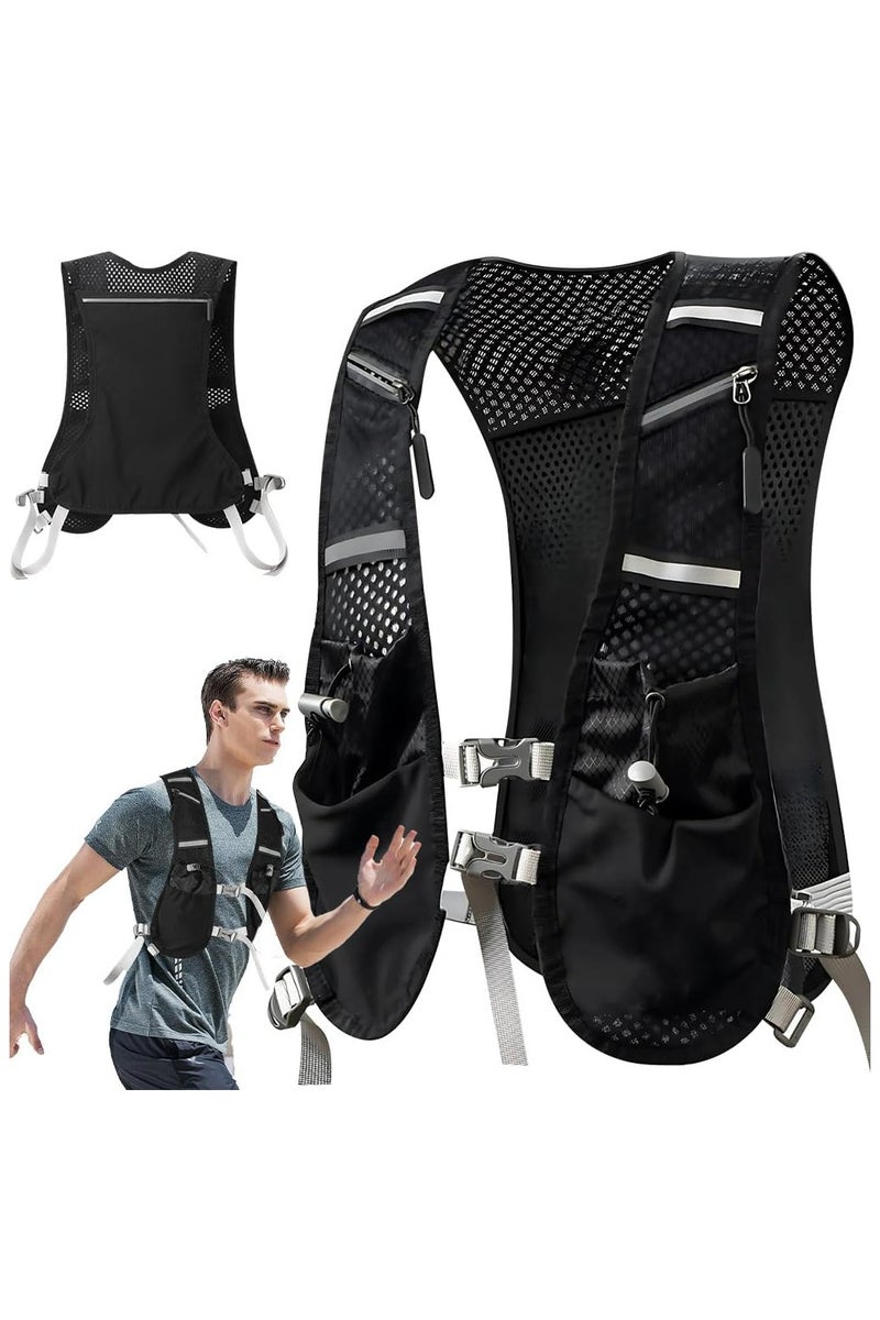 CMGTYYD. سترة الجري للنساء والرجال، سترة الجري الخفيفة الوزن المزودة بنظام ترطيب، حامل هاتف لسترة الجري، سريعة الجفاف، مقاومة للماء، قابلة للتنفس، حقيبة ظهر قابلة للتعديل للجري والمشي لمسافات طويلة وركوب الدراجات والماراثون - Image 1