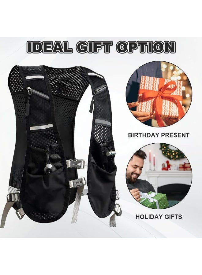 CMGTYYD. سترة الجري للنساء والرجال، سترة الجري الخفيفة الوزن المزودة بنظام ترطيب، حامل هاتف لسترة الجري، سريعة الجفاف، مقاومة للماء، قابلة للتنفس، حقيبة ظهر قابلة للتعديل للجري والمشي لمسافات طويلة وركوب الدراجات والماراثون - Image 5