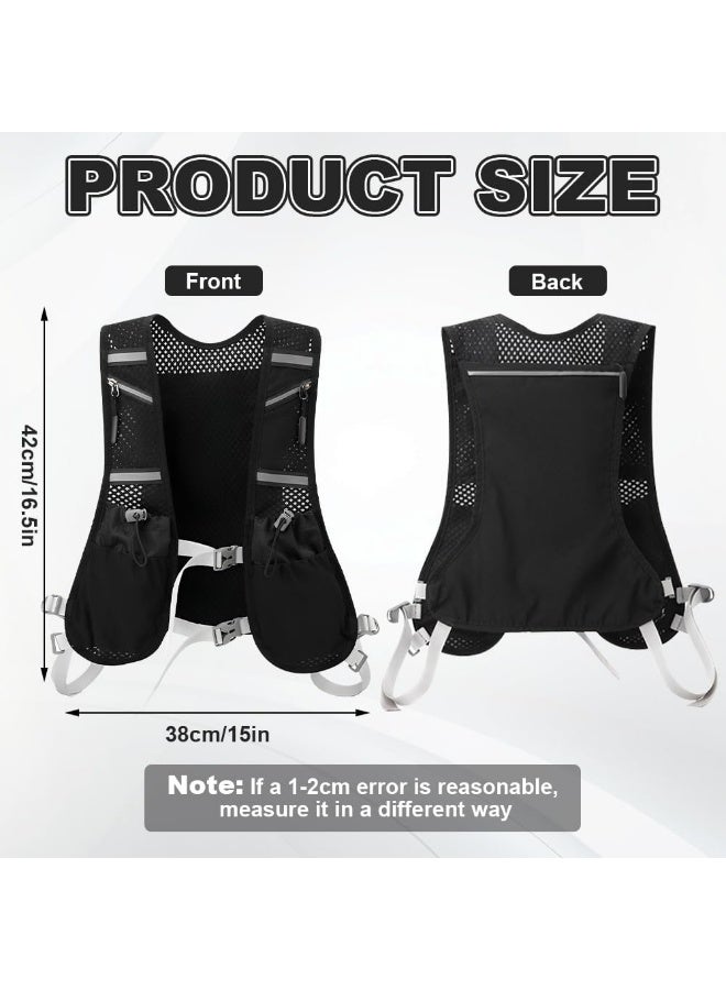 CMGTYYD. سترة الجري للنساء والرجال، سترة الجري الخفيفة الوزن المزودة بنظام ترطيب، حامل هاتف لسترة الجري، سريعة الجفاف، مقاومة للماء، قابلة للتنفس، حقيبة ظهر قابلة للتعديل للجري والمشي لمسافات طويلة وركوب الدراجات والماراثون - Image 2