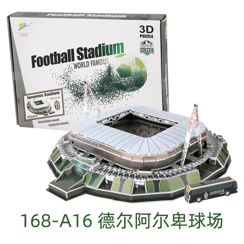 3D Stereo Puzzle Qatar World Cup Football Field Building Paper Building Model Kidsren'S Puzzle Toy - Image 5