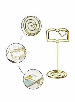 Excefore Place Card Holders, Table Name Number Holders, Picture Stands, Card Display Holder, Memo Note Photo Clip Holder for Wedding Party Decoration Restaurants Cafe Desk (6Pcs Gold Book Shape)  - Image 5