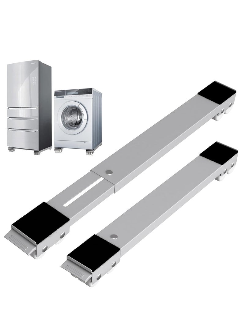 ELTRAZONE Movable Adjustable Washing Machine Base with Brake – Heavy-Duty Base for Washer, Dryer, Refrigerator, Supports Up to 300kg, Grey - Image 1