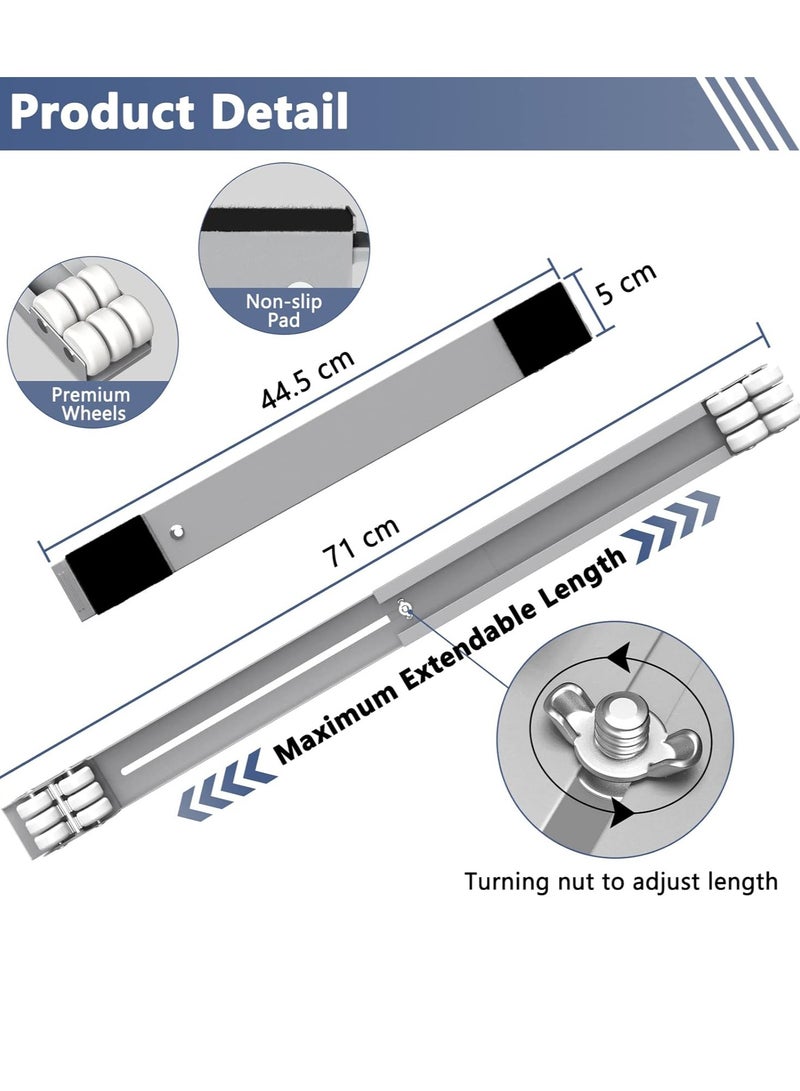ELTRAZONE Movable Adjustable Washing Machine Base with Brake – Heavy-Duty Base for Washer, Dryer, Refrigerator, Supports Up to 300kg, Grey - Image 2