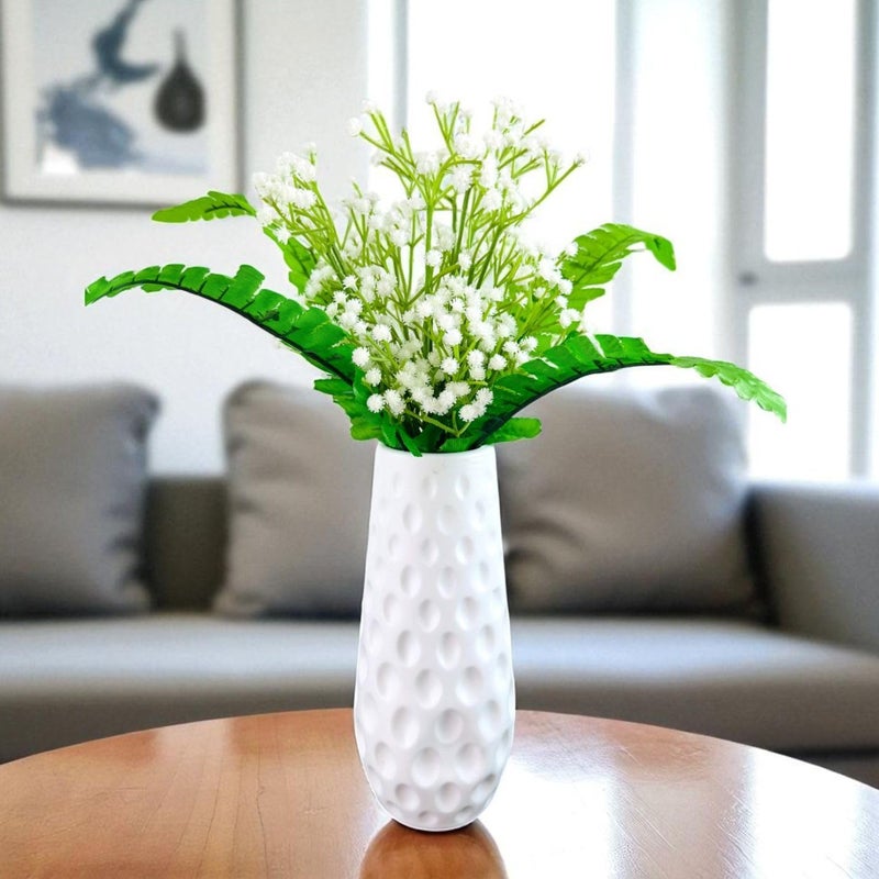 Bianco Artificial Flowers with Vase | 5Pcs Baby Breath Flowers | White Gypsophila Babies Breath Real Touch Flowers for Wedding Bouquet Floral Arrangement Party Home Decor - Image 5