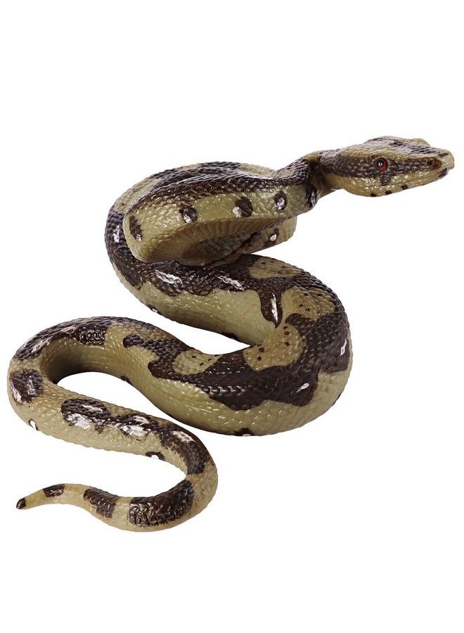 STOBOK ثعبان مزيف 5.7 بوصة لعبة ثعبان واقعية مزحة مخيفة تمثال حيوان بلاستيكي نموذج بايثون ديكور حديقة للهالوين - Image 1