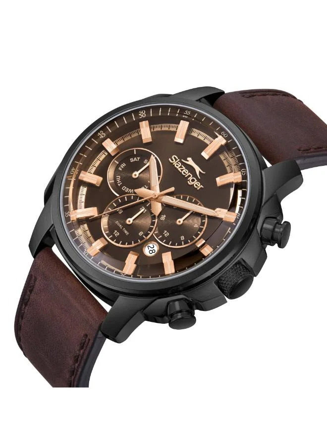 سلازنجر Men's Leather Multi Function Watch SL.9.2480.2.04 - 43 mm