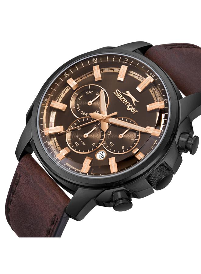 Slazenger Men's Leather Multi Function Watch SL.9.2480.2.04 - 43 mm - Image 5