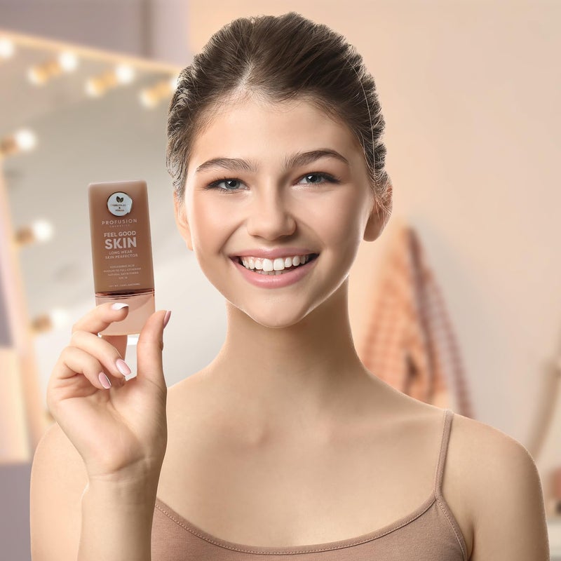 Profusion Cosmetics Lightweight Liquid Foundation for a Flawless and Elegant Radiance, Breathable Makeup that Improves Uneven Skin Tone, Vegan & Cruelty-Free - Deep 1 - Image 3