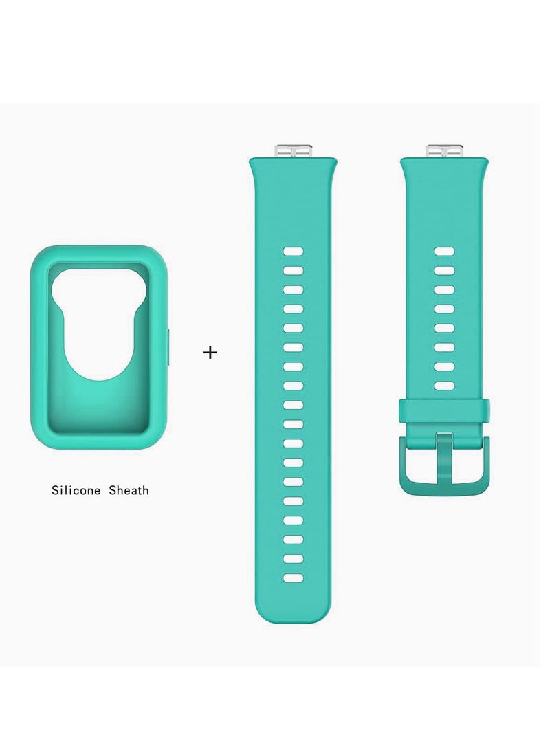 Bands Replacement and case for Huawei Watch Fit & Huawei Watch Fit New & Huawei Watch Fit Elegant, Band for Women Men,Silicone Quick Release Soft Rubber Replacement Watch Band  Turqoise - Image 3