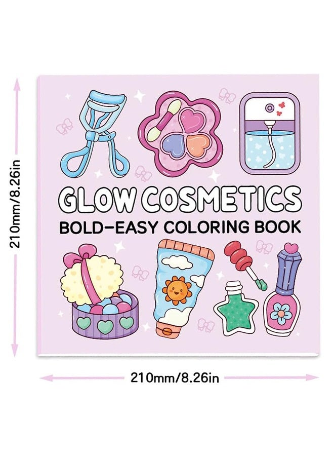GIFT 40-Page Cute Cartoon Coloring Book for Kids - Stress Relief & Creative Fun, Black and White Drawing Pages for Boys Girls, Perfect for Early Learning & Art Activities(Glow Cosmetics) - Image 5