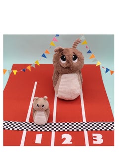 Les Deglingos Speedou Snail Mom & Baby Plush Toy - Brown, Corduroy Softness, Eco-Friendly, Perfect for Babies & Toddlers  - Image 4