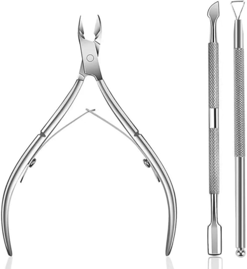 3 Pieces Cuticle Remover Cuticle Pusher Set Professional Stainless Steel Durable Fingertip and Toes Pusher