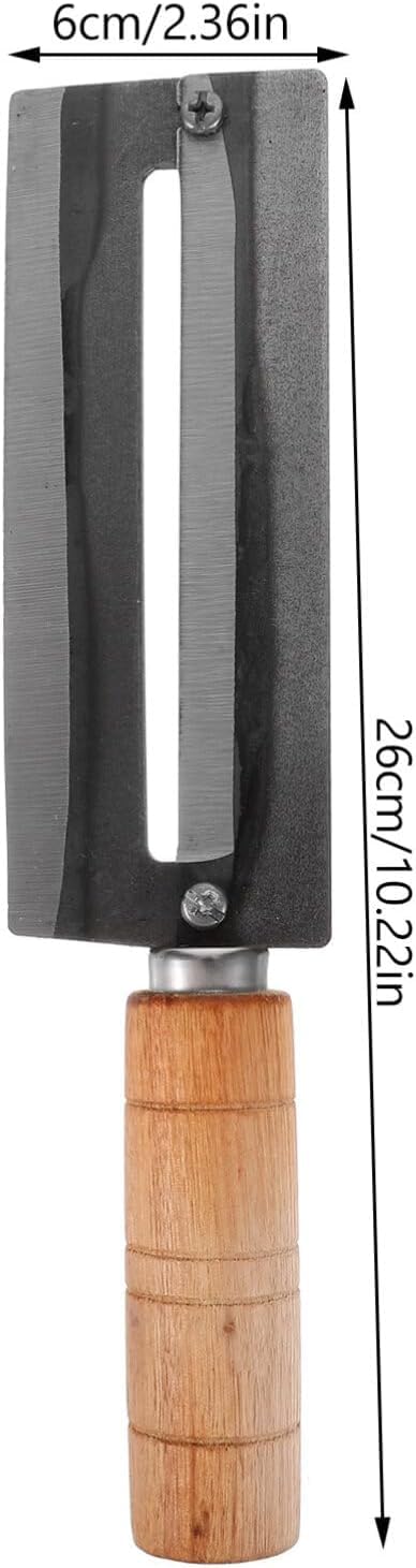 Ramkuwar with device of R رامكوار مع جهاز من فولاذ الكربون العالي لقطع قشور قصب السكر مع مقبض خشبي غير قابل للانزلاق أداة تقشير الأناناس سكين تخطيط أداة تقشير الفواكه - Image 2