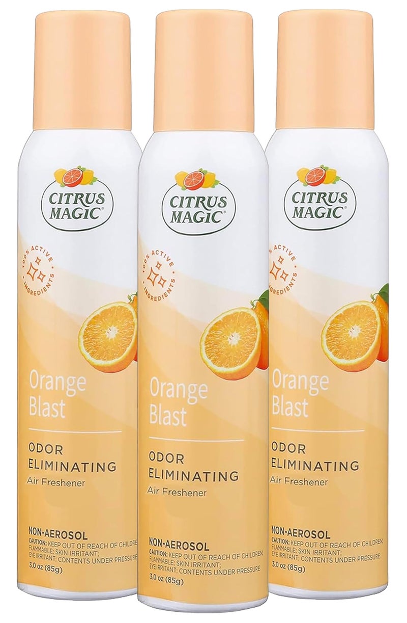 Citrus Magic رذاذ معطر للجو من سيتروس ماجيك لإزالة الروائح الكريهة للمنزل، انفجار البرتقال، 3 أونصات، عبوة من 3 - Image 1