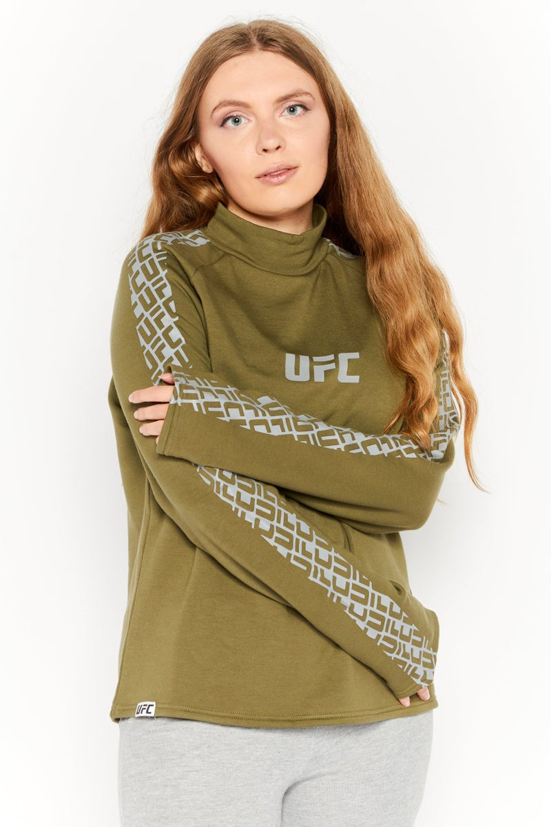 Ufc Women Sportswear Fit Long Sleeves Running Sweatshirt, Olive - Image 1