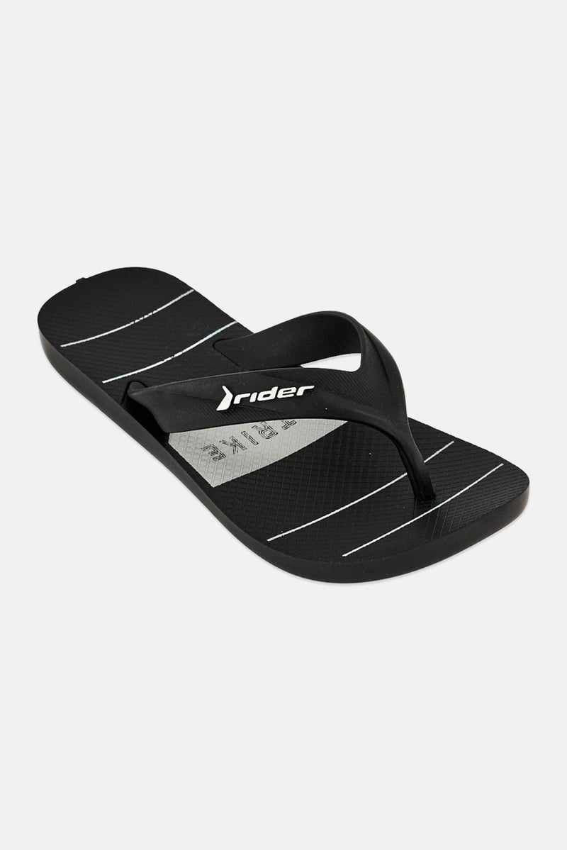 RIDER Kids Boy Strike Graphic Slip On Slippers, Black - Image 1