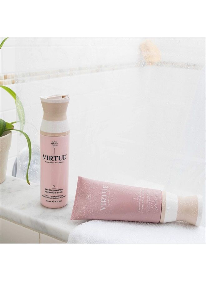 VIRTUE شامبو ناعم 8 أونصة سائلة | ألفا كيراتين لتنعيم الشعر المجعد والمتجعد | خالي من الكبريتات، خالي من البارابين، آمن للألوان، نباتي - Image 4