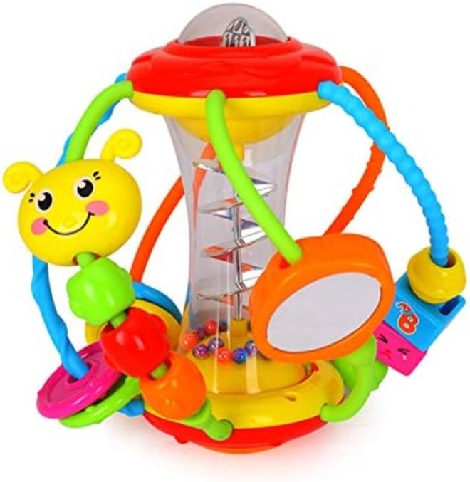 HOLA Shake & Pull Busy Ball - Interactive Toy for Toddlers 6M+, Develops Fine Motor Skills, Hand-Eye Coordination, Sensory Perception with Bubble Popping, Bead Spinning, Pulling & Shaking  Activities - Image 2