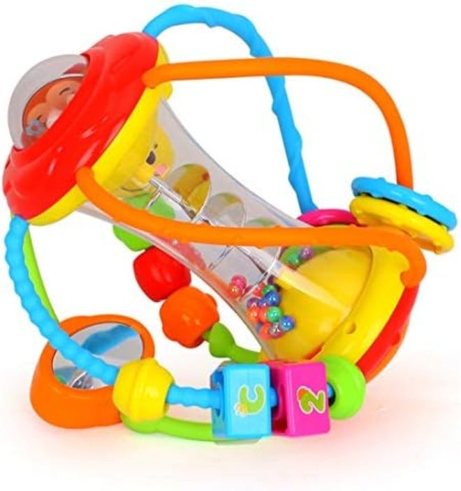 HOLA Shake & Pull Busy Ball - Interactive Toy for Toddlers 6M+, Develops Fine Motor Skills, Hand-Eye Coordination, Sensory Perception with Bubble Popping, Bead Spinning, Pulling & Shaking  Activities - Image 3