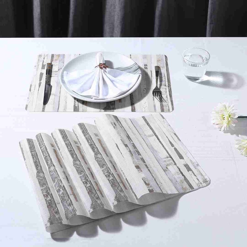 Wonderchef Valentina Set of 6 Stripe Print Placemat - Image 1