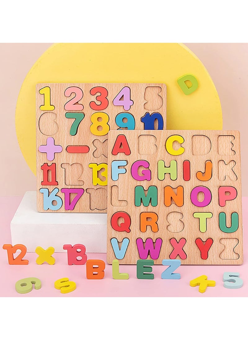 HMTYQNB 3-Piece Wooden Montessori Puzzle Set, Suitable For 3-Year-Old Boys And Girls, Wooden Letter, Number, And Shape Puzzles.  - Image 5