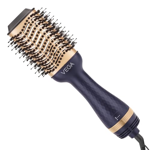 Vega Pro Volumizer Hair Blow Dryer Brush, 3 in 1 Hot Air Brush, 360° Airflow Vent, 2 in1 Quick Drying & Styling, 3 Heat/2 Speed Settings, Hair Dryer Brush, Blowout Volumizer Brush(1000-1200W, VHSD-02) - Image 1