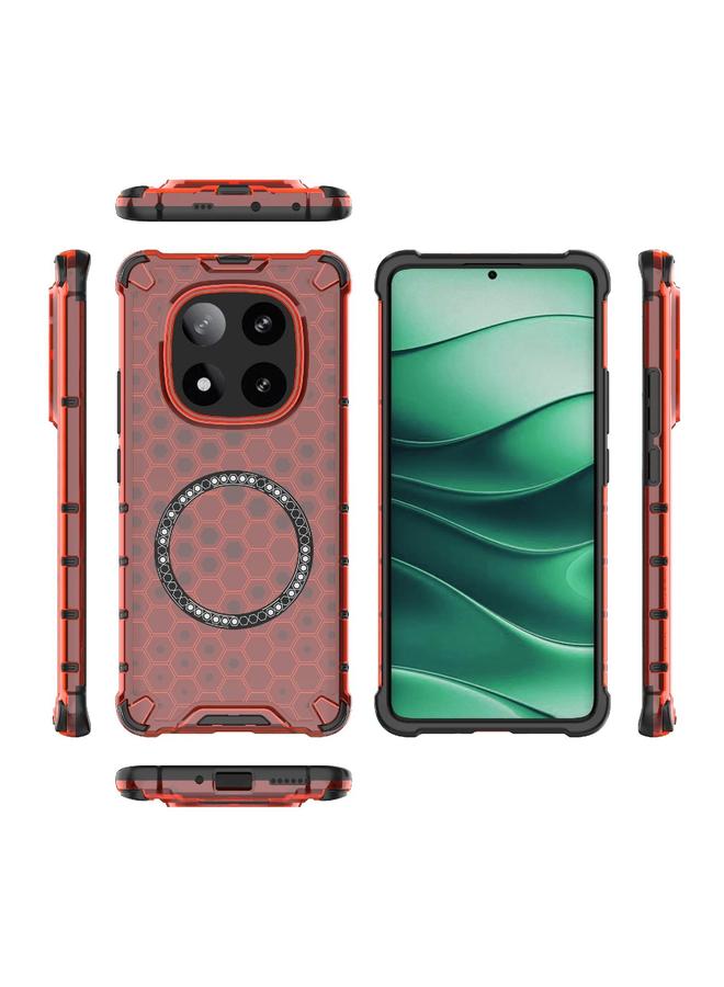 S-TOP Case For Redmi Note 14 Pro 5G Honeycomb Magnetic Ring Shockproof Phone Case - Image 3