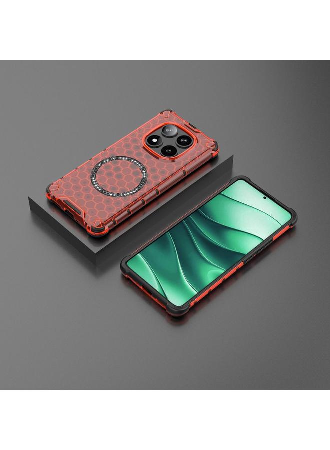 S-TOP Case For Redmi Note 14 Pro 5G Honeycomb Magnetic Ring Shockproof Phone Case - Image 2