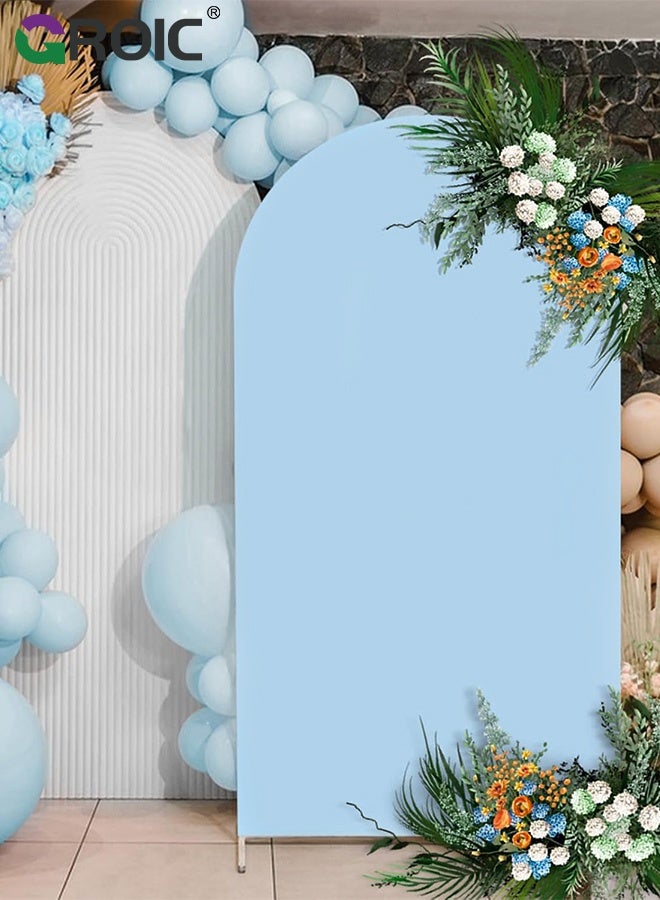 GROIC 7.2FT Blue Arch Backdrop Cover, Spandex Fitted Fabric Backdrops Arches Covers, Arch Stand Cover Stretchy Backdrop for Wedding Party Baby Shower Birthday Decoration - Image 5