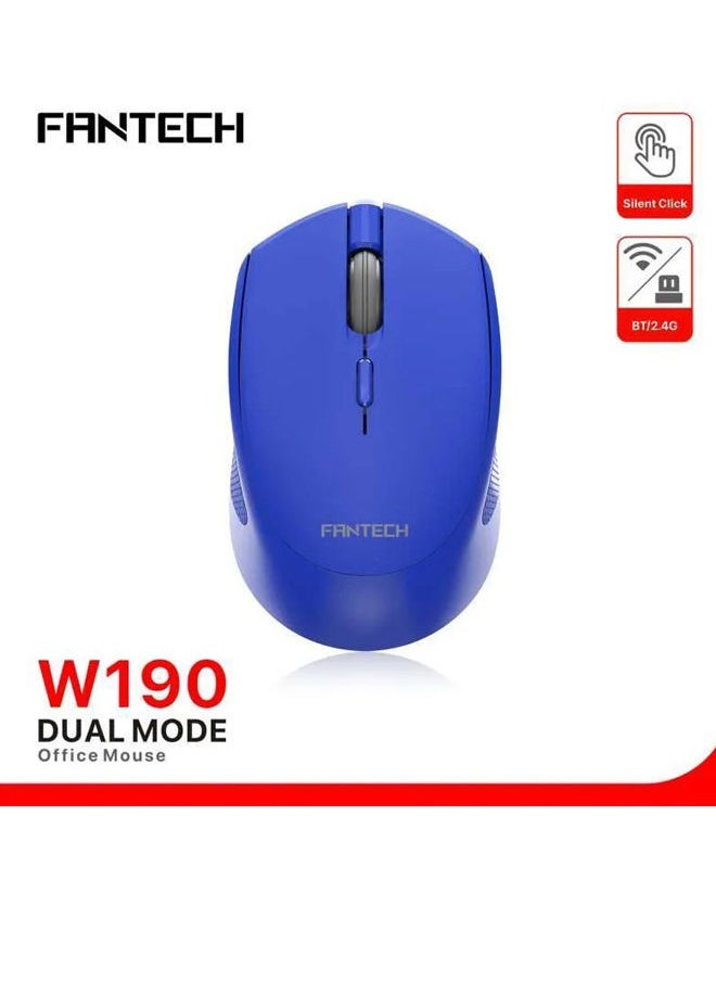 Silent Switch Ambidextrous Office Mouse , Supports Both Bluetooth & 2.4Ghz Wireless