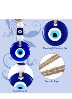 Y&D Blue Evil Eye Beads Ornaments Glass Hanging Turkish Charms with Rope Decorative Pendants for Home Farmhouse Wall Crafts Decorations(6Pieces)  - Image 3
