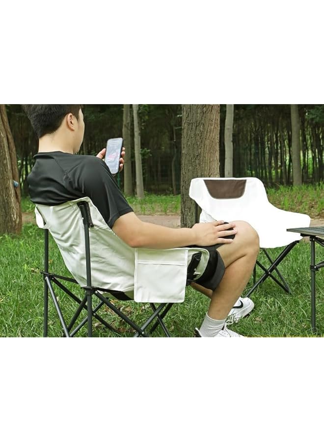 PROMASS كرسي تخييم قابل للطي كرسي شاطئ محمول كرسي متعدد الأغراض خفيف الوزن للسفر في الهواء الطلق نزهة تسلق مع حقيبة حمل (M-أسود) - Image 4