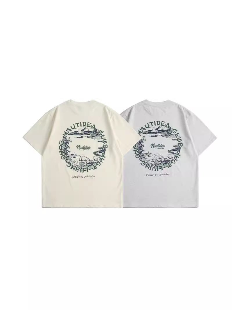 Ruiienrs X Nandchn 2024 American Style Retro Versatile Printed Short Sleeve T5062 - Image 2