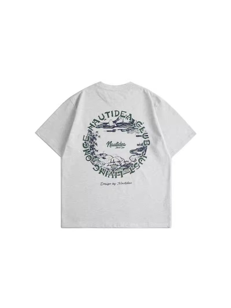 Ruiienrs X Nandchn 2024 American Style Retro Versatile Printed Short Sleeve T5062 - Image 4