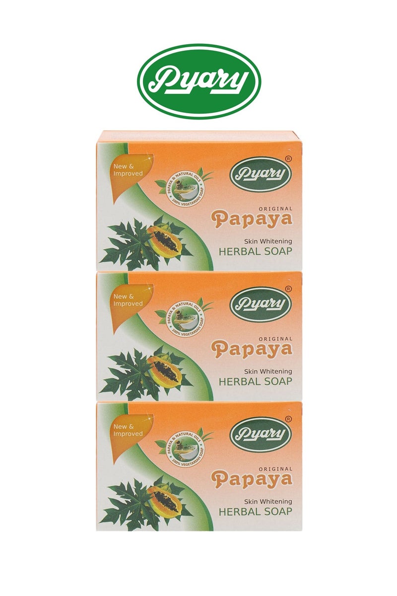 Pyary 6-Piece Papaya Original Herbal Soap Handmade 75*6g - Image 3
