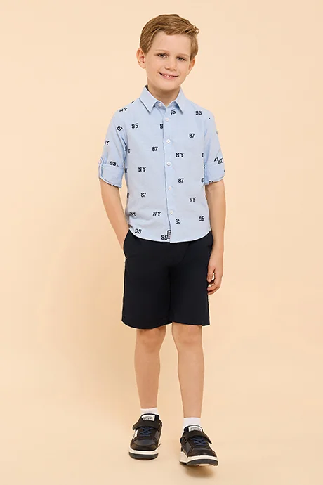 أر أند بي Solid Shorts with Drawstring Waist