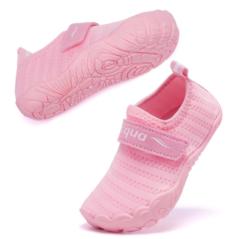 Racqua Toddler Water Swim Shoes Breathable Beach Shoes Non-Slip Aqua Shoes Comfortable Barefoot Shoes Shoes for Kids Boys Girls Pink 169T - Image 3