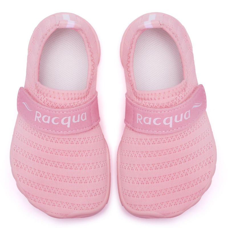 Racqua Toddler Water Swim Shoes Breathable Beach Shoes Non-Slip Aqua Shoes Comfortable Barefoot Shoes Shoes for Kids Boys Girls Pink 169T - Image 4
