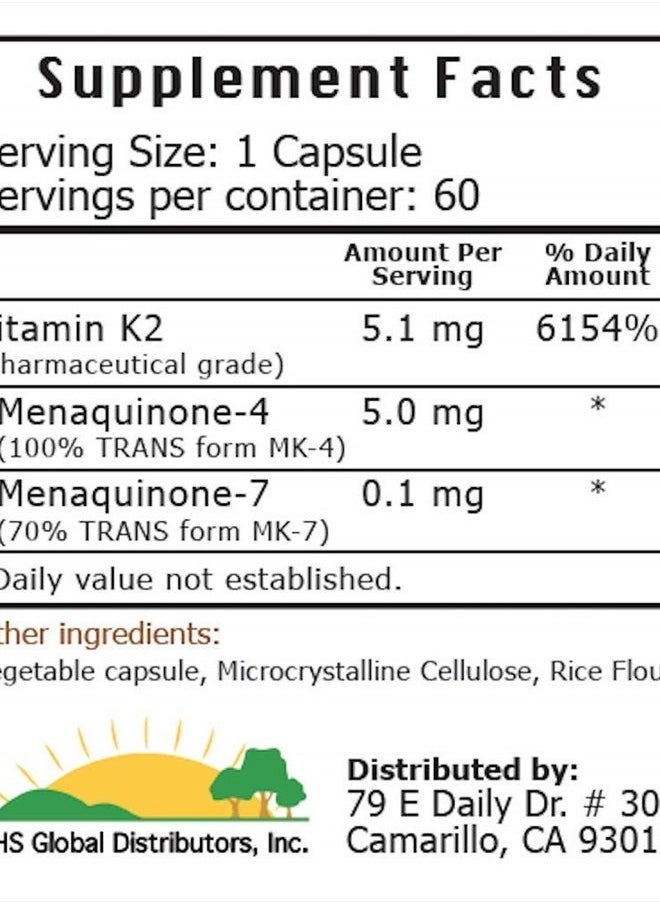 vK2 - 1 Pack of vK2-Vitamin K2 (MK4 and MK7) - Image 1
