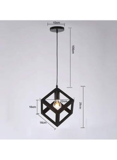 HUA QIANG WANG 1-Head Black Ceiling Mount Industrial Pendant Light with Adjustable Hanging Height, Designed for Kitchen Islands, Living Rooms, Dining Rooms, and Bedrooms  - Image 2
