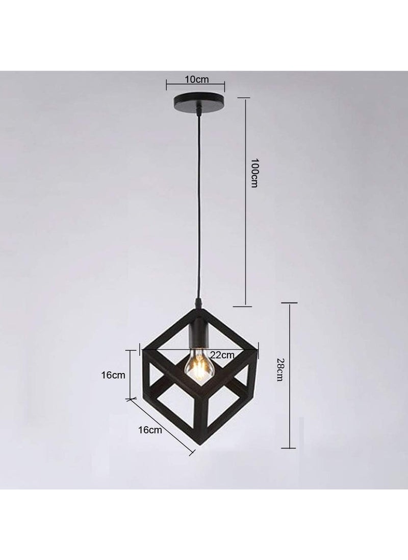 HUA QIANG WANG 1-Head Black Ceiling Mount Industrial Pendant Light with Adjustable Hanging Height, Designed for Kitchen Islands, Living Rooms, Dining Rooms, and Bedrooms  - Image 2