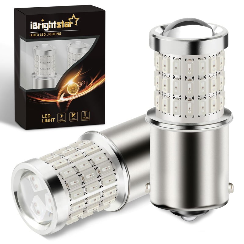 iBrightstar مصباح LED أحمر iBrightstar 1156، مصابيح فرامل BA15S 1141 LED فائقة السطوع لمصابيح الفرامل الخلفية ومصابيح الذيل، عبوة 2 - Image 1