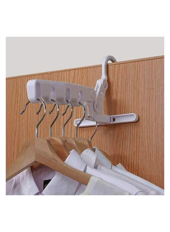 إيونتو Aiwanto 5 حفرة قابلة للطي شماعات تخزين الحائط تجفيف الملابس الرف في الهواء الطلق تخزين الملابس الرف - Image 1