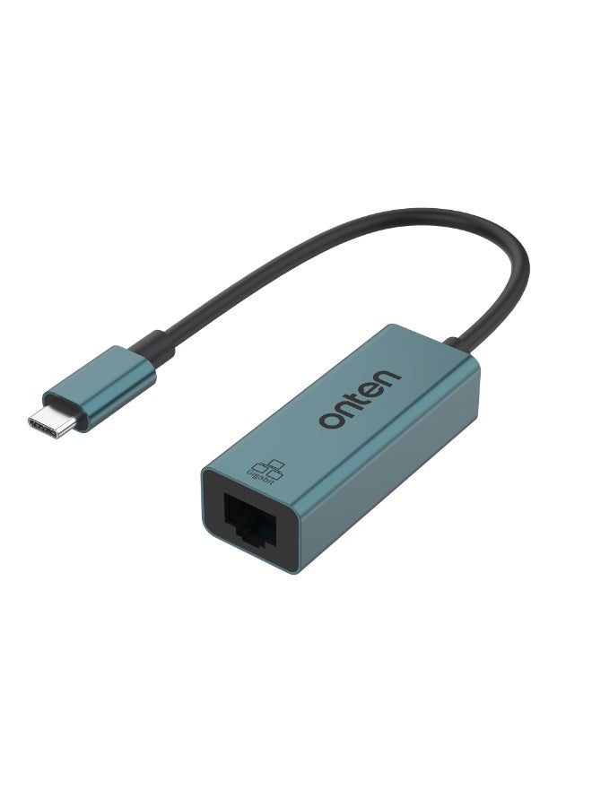 أونتن محول Onten OTN-9598 من USB-C إلى RJ45 Gigabit Ethernet، محول شبكة LAN بمنفذ USB-C وسرعة 1000 ميجابت في الثانية لأجهزة الكمبيوتر المحمول والمكتبي وMacBook والأجهزة اللوحية والهواتف الذكية، محول إنترنت سلكي يدعم التشغيل الفوري (Plug & Play). - Image 5