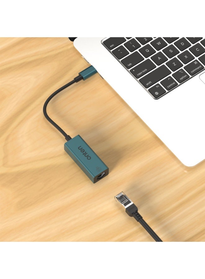أونتن محول Onten OTN-9598 من USB-C إلى RJ45 Gigabit Ethernet، محول شبكة LAN بمنفذ USB-C وسرعة 1000 ميجابت في الثانية لأجهزة الكمبيوتر المحمول والمكتبي وMacBook والأجهزة اللوحية والهواتف الذكية، محول إنترنت سلكي يدعم التشغيل الفوري (Plug & Play). - Image 2