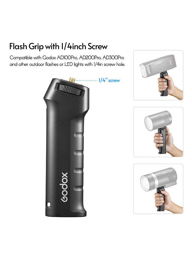 Godox - Godox FG-100 Flash Grip Camera Speedlite Hand Grip Flash Handle with 1/4inch Screw Compatible with Godox AD100pro AD200pro AD300pro and Other Flash LED Light with 1/4inch Threaded Hole - Image 1