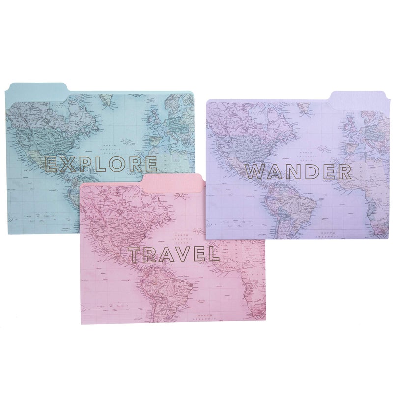 Graphique Travel File Folder Set â€“ Each Folder Measures 11.75" x 9.5", Set Includes 9 Folders with 3 Unique Designs, Durable Triple-Scored Coated Cardstock - Image 1