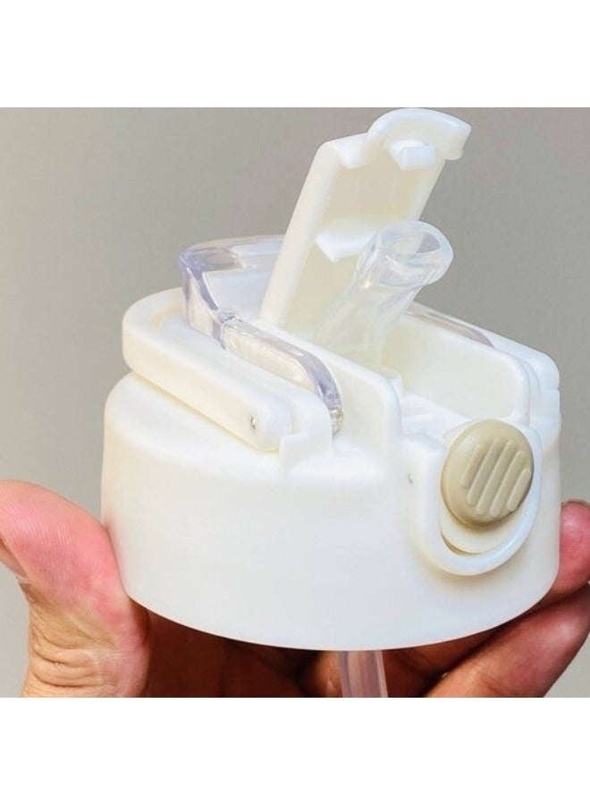 هابي هوم كوب قهوة للسفر مع غطاء، سعة 450 مل، جدار مزدوج مفرغ من الفولاذ المقاوم للصدأ، كوب معدني حراري معزول للمشروبات الساخنه والباردة (أبيض) - Image 5